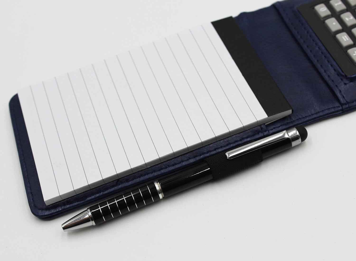 A7 Pocket PU Leather Mini Notepad with Calculator Ballpoint Pen Holder - TTpen