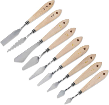 9PCS Painting Palette Knives Stainless Steel with Wood Handle - TTpen