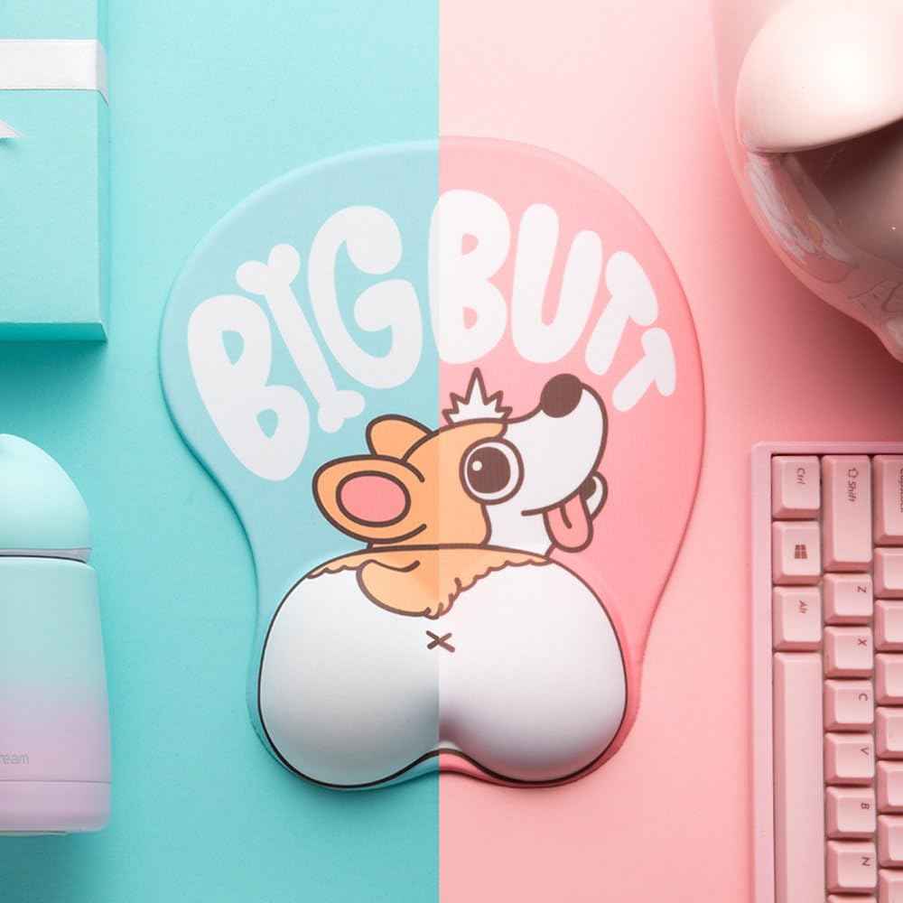 Cute Corgi Dog Butt Anime Mouse Pad with Wrist Support - TTpen