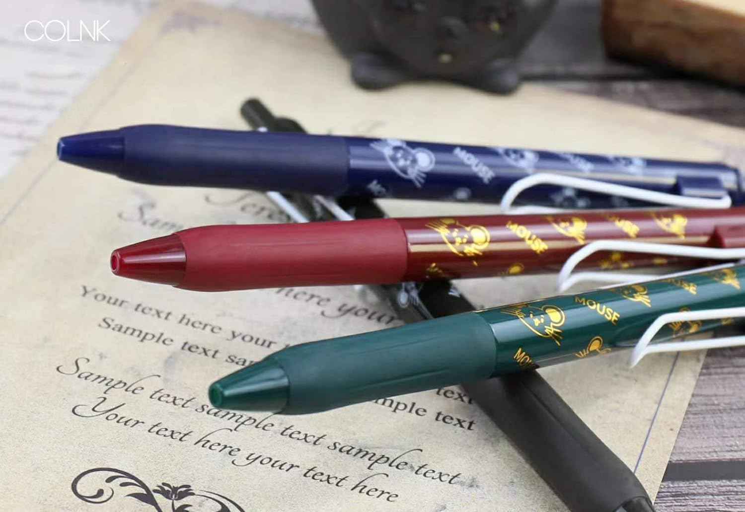 COLNK Colored Gel Pens with Retro Ink Retractable,0.5mm,8 Pack - TTpen