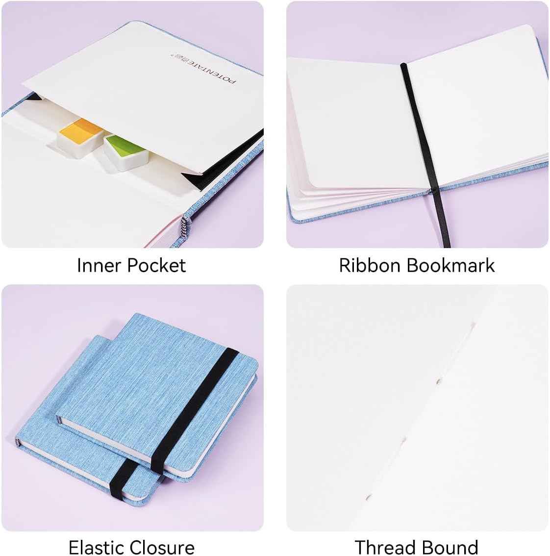 POTENTATE Watercolor Handbook,Cotton,300gsm,24 Sheets - TTpen