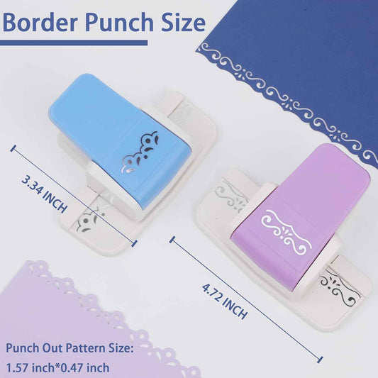 2 Pieces Border Punch for DIY Paper Crafts Scrapbooking Cards - TTpen