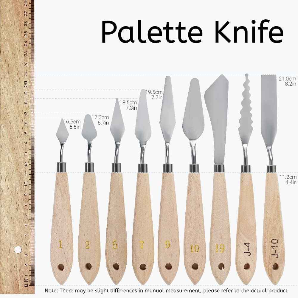 9PCS Painting Palette Knives Stainless Steel with Wood Handle - TTpen
