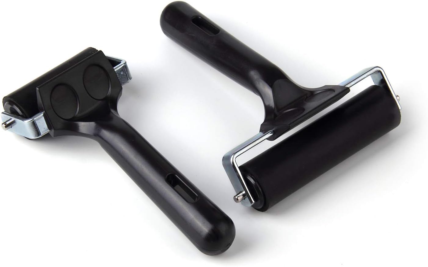 2Pcs Rubber Brayer Rollers 4 and 2.2 Inch for Printmaking