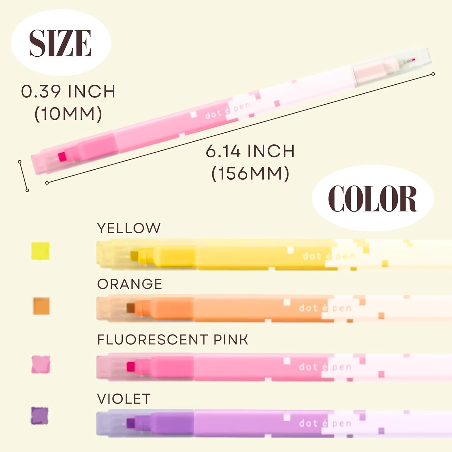 SUN-STAR Dot é Pen Square Dot and Fine- Point Marker Pen