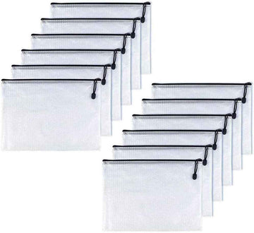 12pcs Mesh Zipper Pouch Document Folders Bag A6 A5 A4 B4 A3 - TTpen