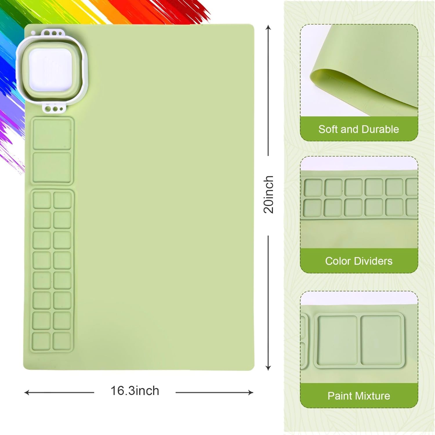 Kids Silicone Art Painting Mat with Water Cup Brushes