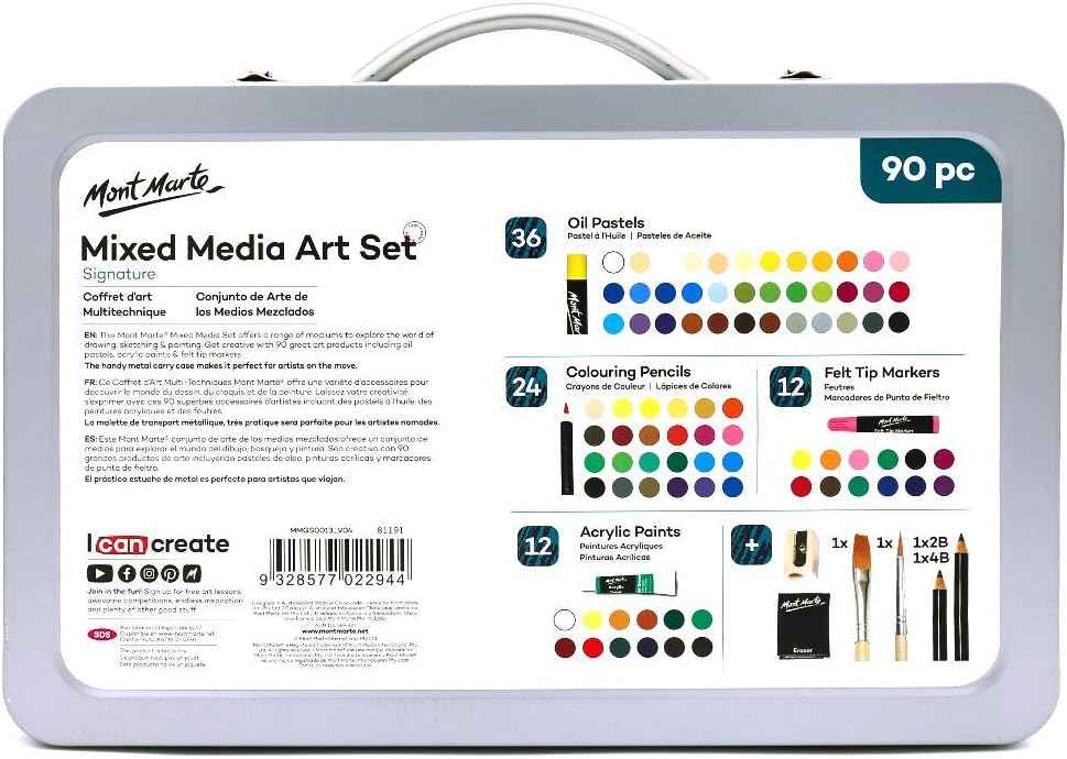 Mont Marte 90-Piece Premium Art Set with Aluminium Case - TTpen