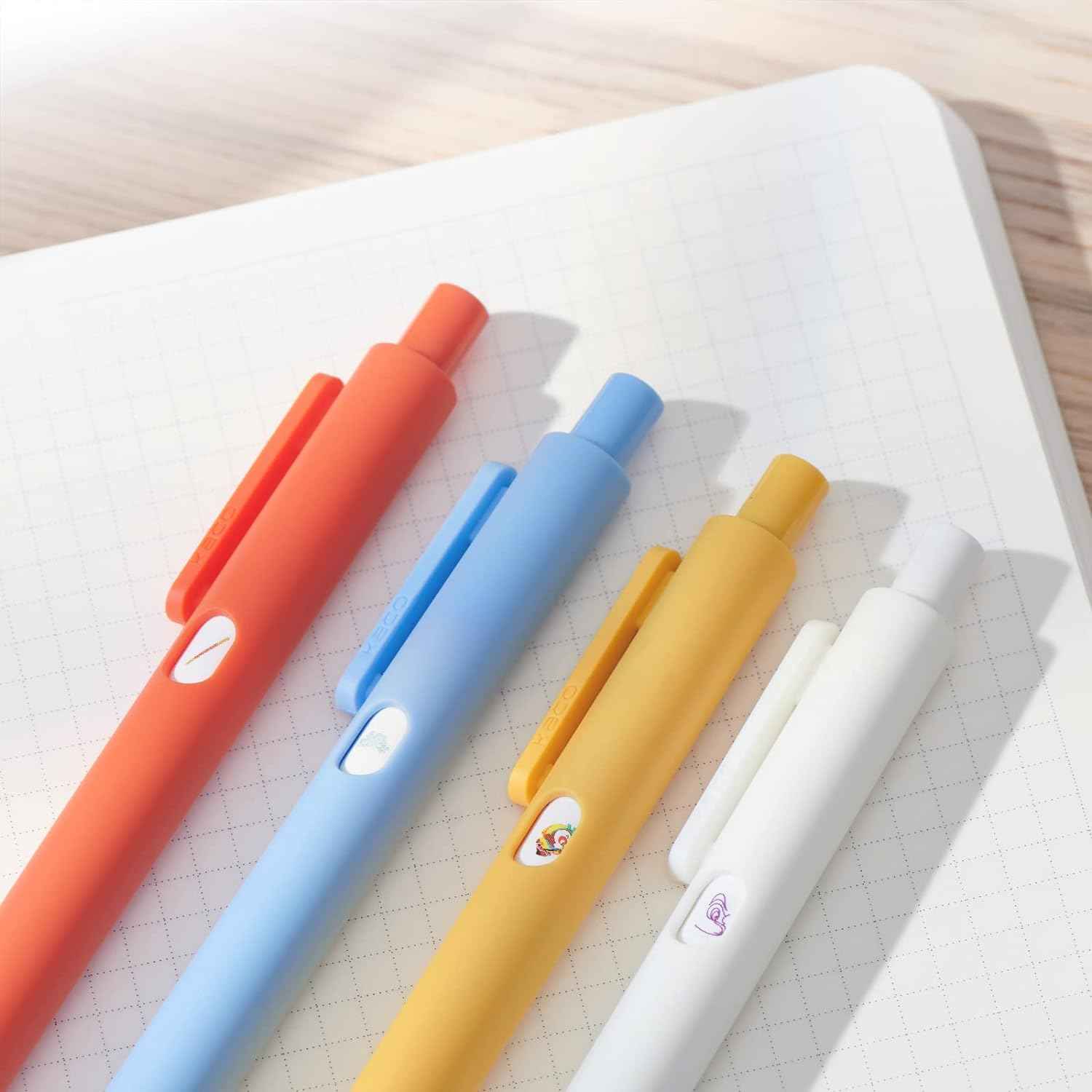 Kaco 4PCS Retractable Gel Ink Pens 0.5mm Fine Point Black Ink - TTpen