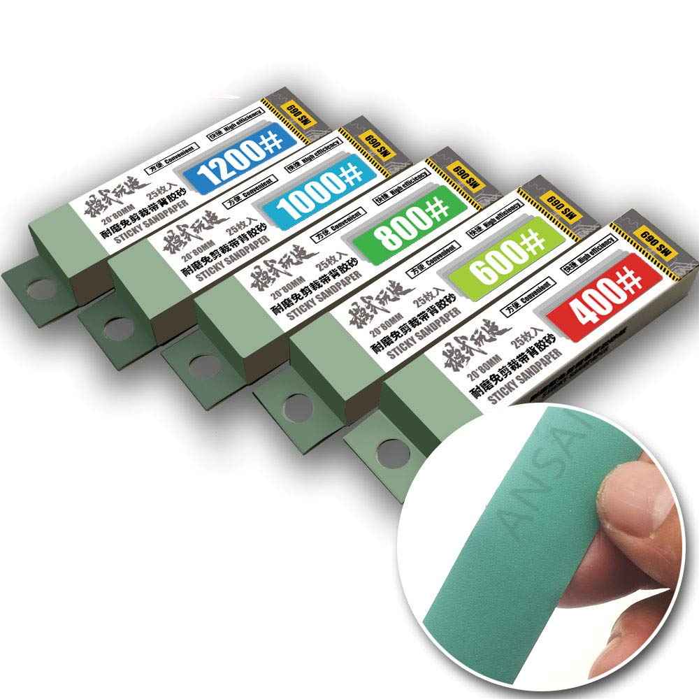 125PCS Wet/Dry Reuse Wear-Resisting Sticky Sandpaper Assorted Grit - TTpen