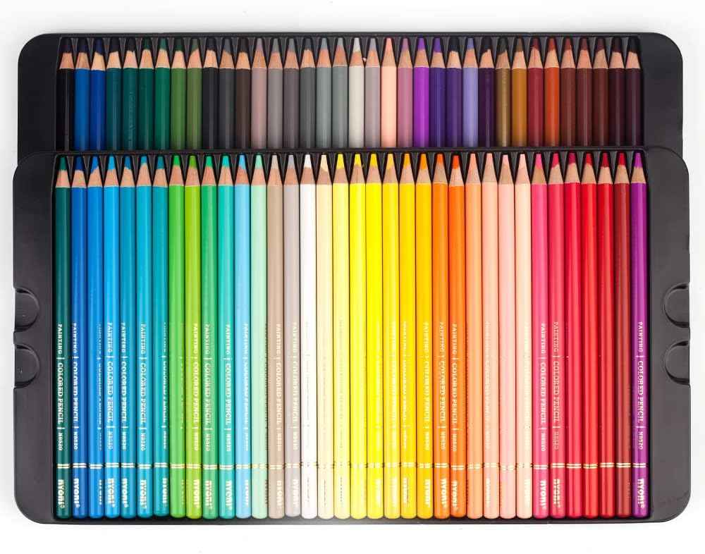 NYONI Professional 72 Colored Drawing Pencils Tin Box - TTpen