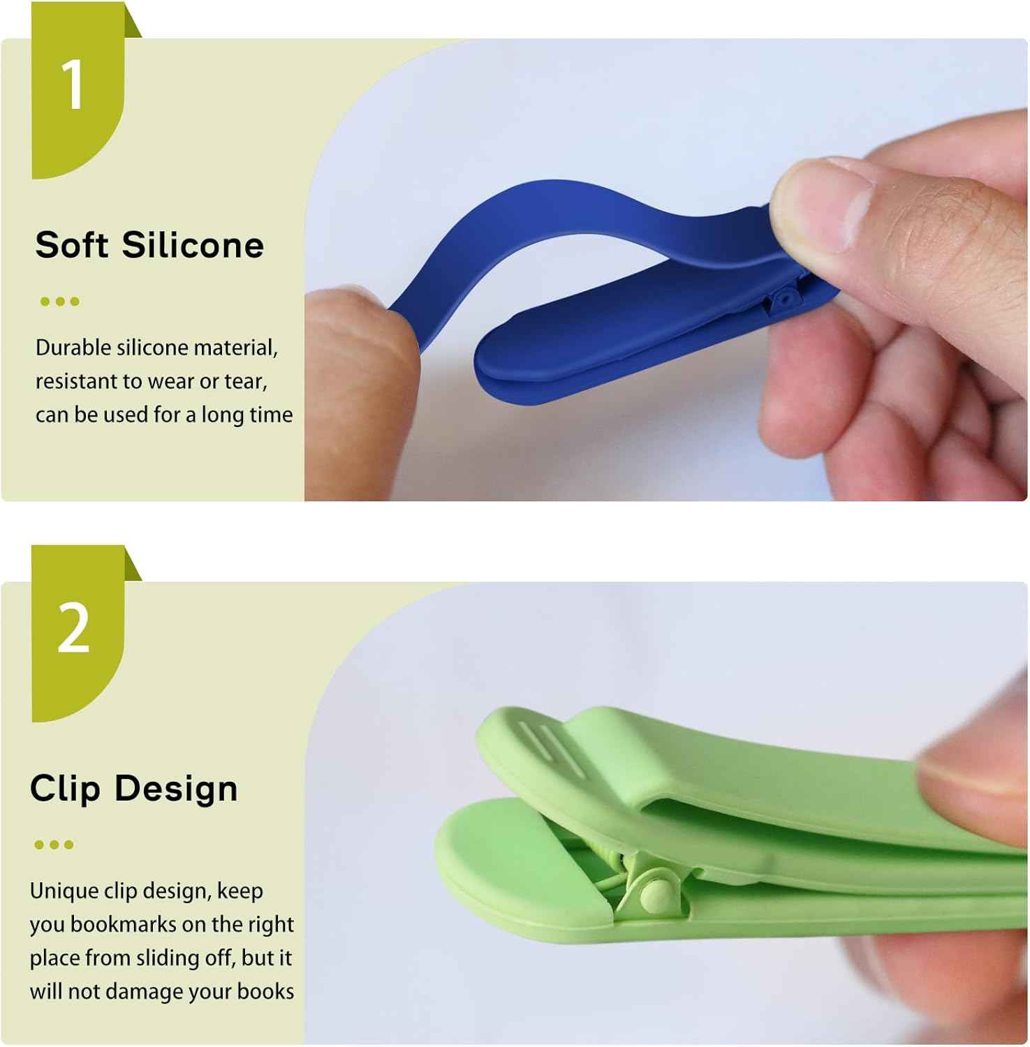 6pcs Automatic Silicone Bookmarks  for Reading Women Men Book Lovers