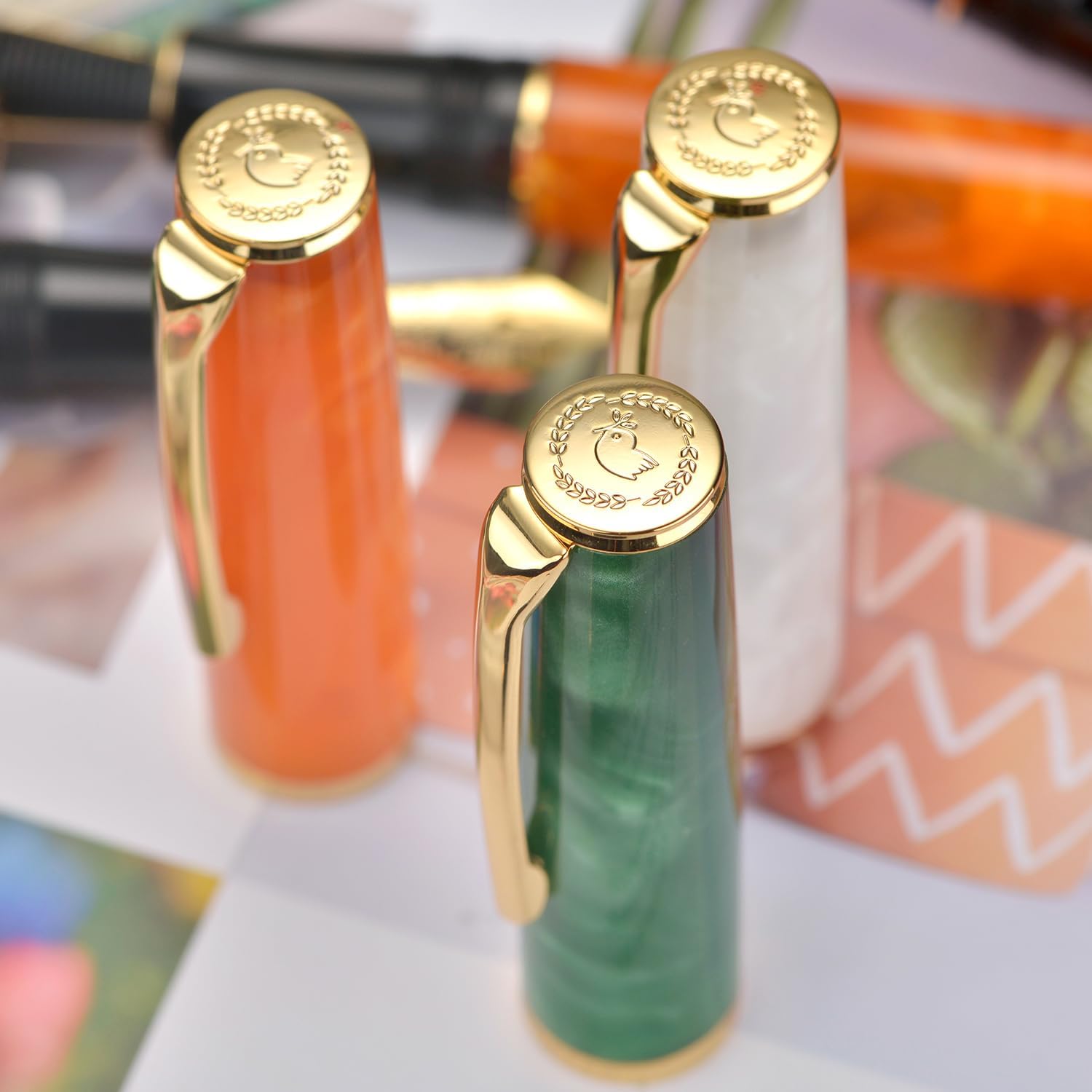 Hongdian N12 Piston Fountain Pen Fine Soft Nib Acrylic Design