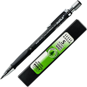 BAILE 2mm Mechanical Pencils with Black Lead Refill 10 Pack Black