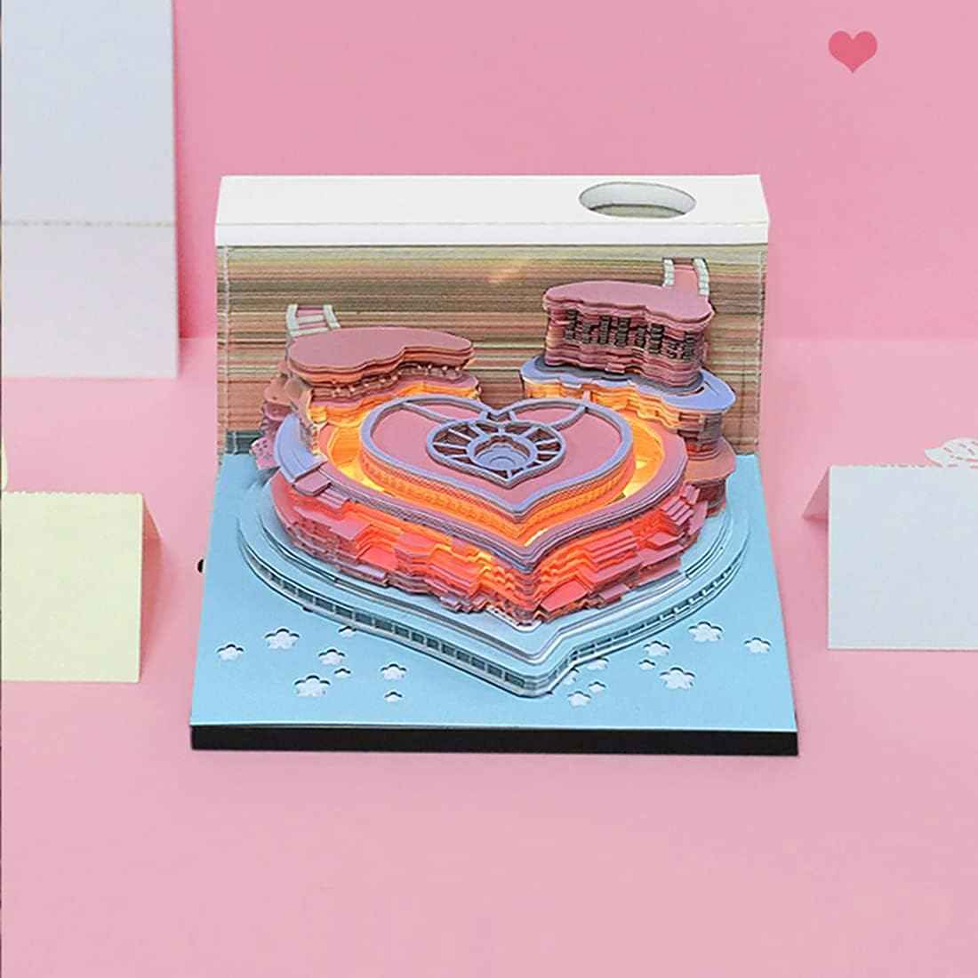 Fortress of Love,3D Memo Pad,Castle Buildings,Pink - TTpen