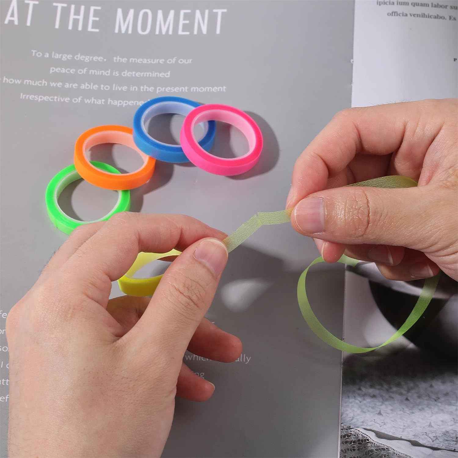 10 Rolls Removable 5 Color Highlighter Tapes for Students Teachers - TTpen