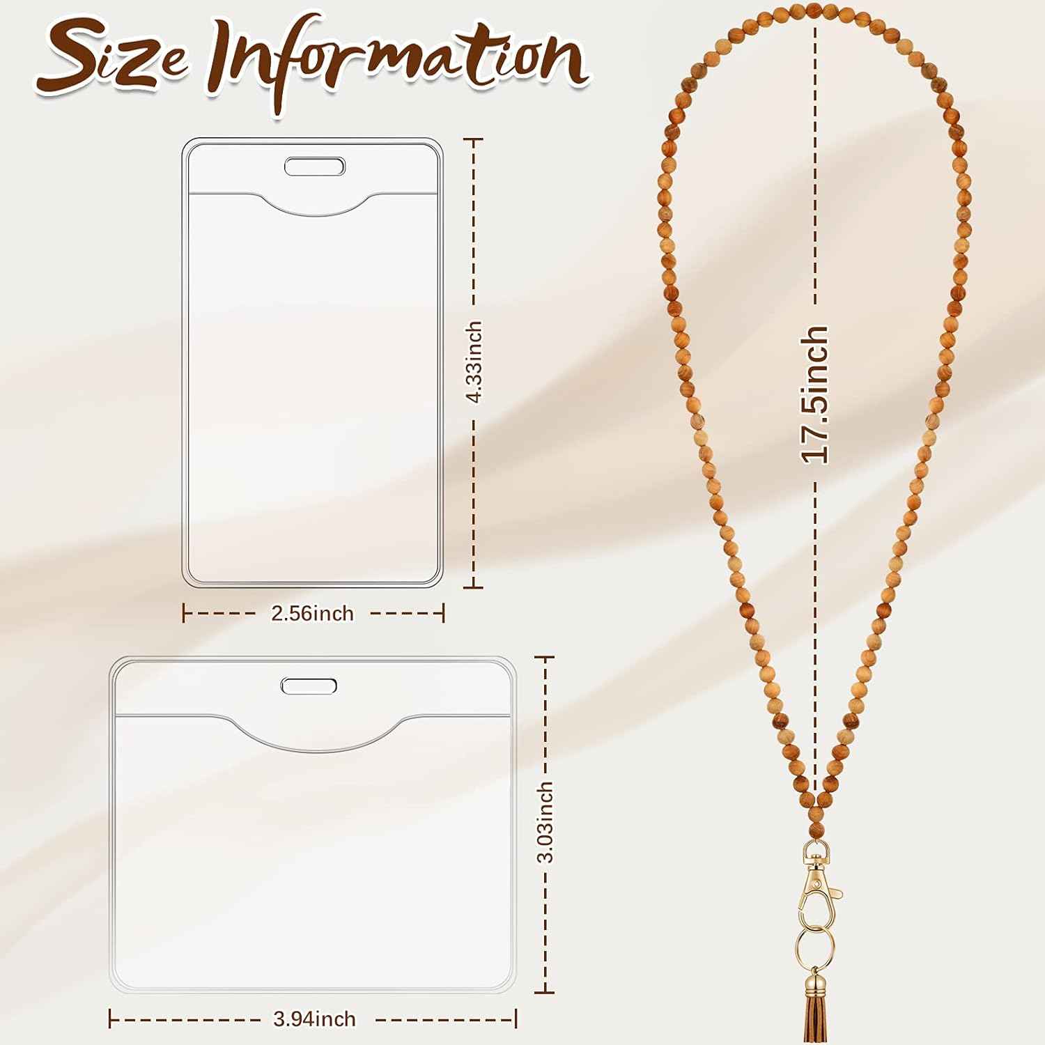 12 Pieces Wood Beaded Lanyards and Card Holder Set - TTpen