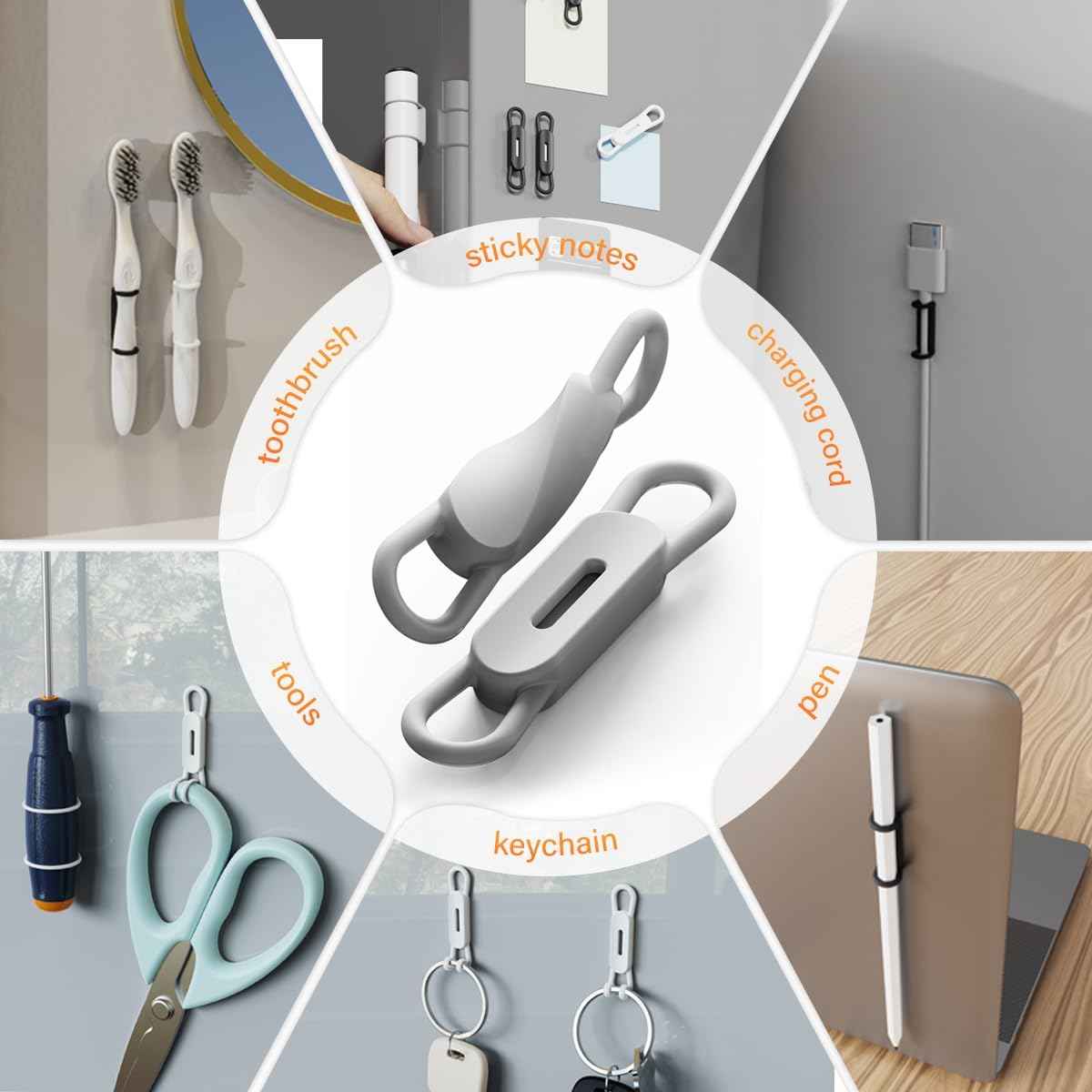 Silicone Magnetic Pen Holders 8 Pack for Refrigerator,Whiteboards