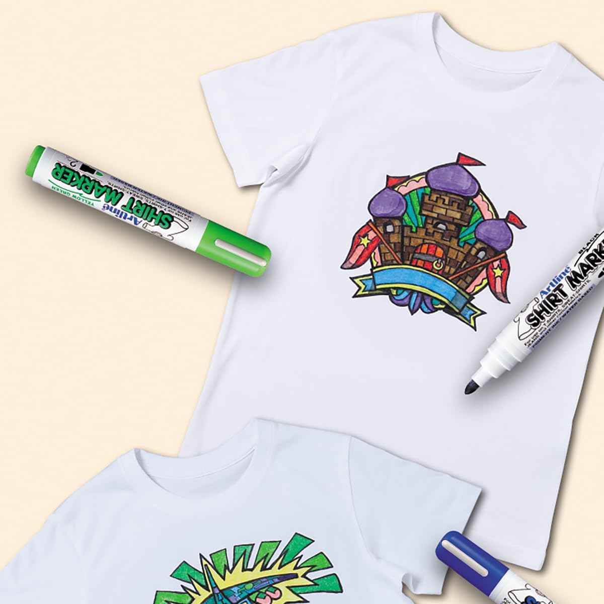 Artline Fade Proof T Shirt Markers Fabric Pens 6 Colors