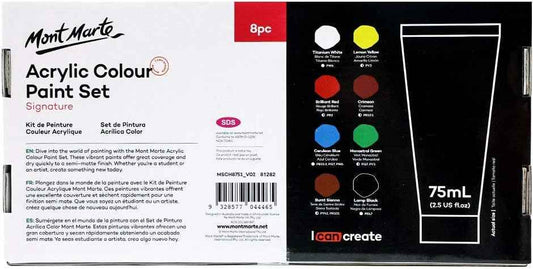 MONT MARTE Signature Acrylic Color Paint Set,8 Colors 75ml Tube - TTpen