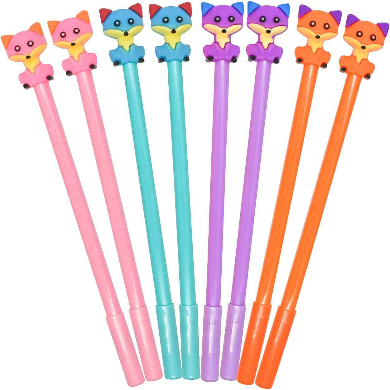 12PCS Kawaii Fox Animal Gel Pen 0.5mm Black Ink For Kids School - TTpen