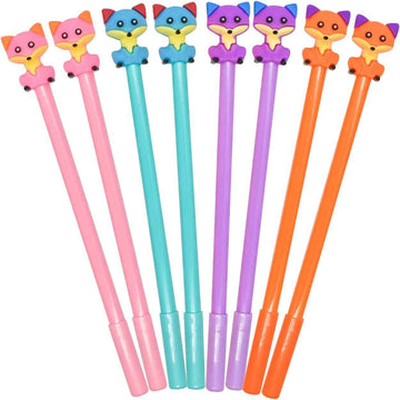 12PCS Kawaii Fox Animal Gel Pen 0.5mm Black Ink For Kids School - TTpen