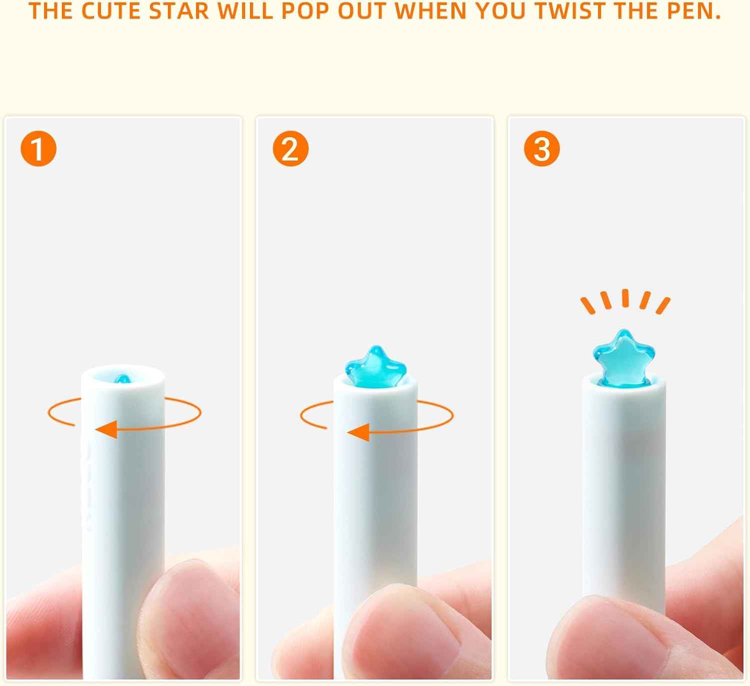 Kaco FIRST Star Gel Pens with Extra 4 Black Ink Refills (Orange+Blue) - TTpen