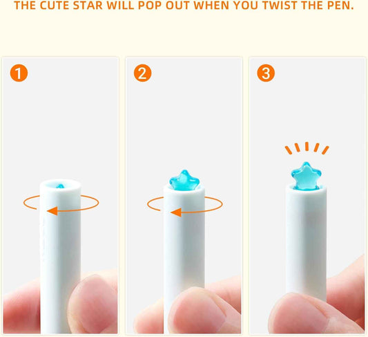 Kaco FIRST Star Gel Pens with Extra 4 Black Ink Refills (Orange+Blue) - TTpen