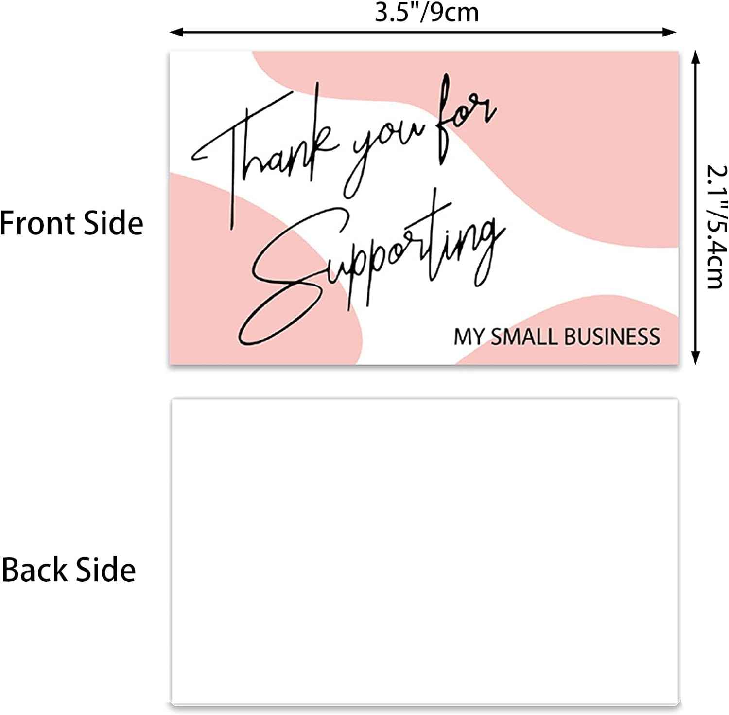 300PCS Thank You For Supporting My Business Cards Pink - TTpen