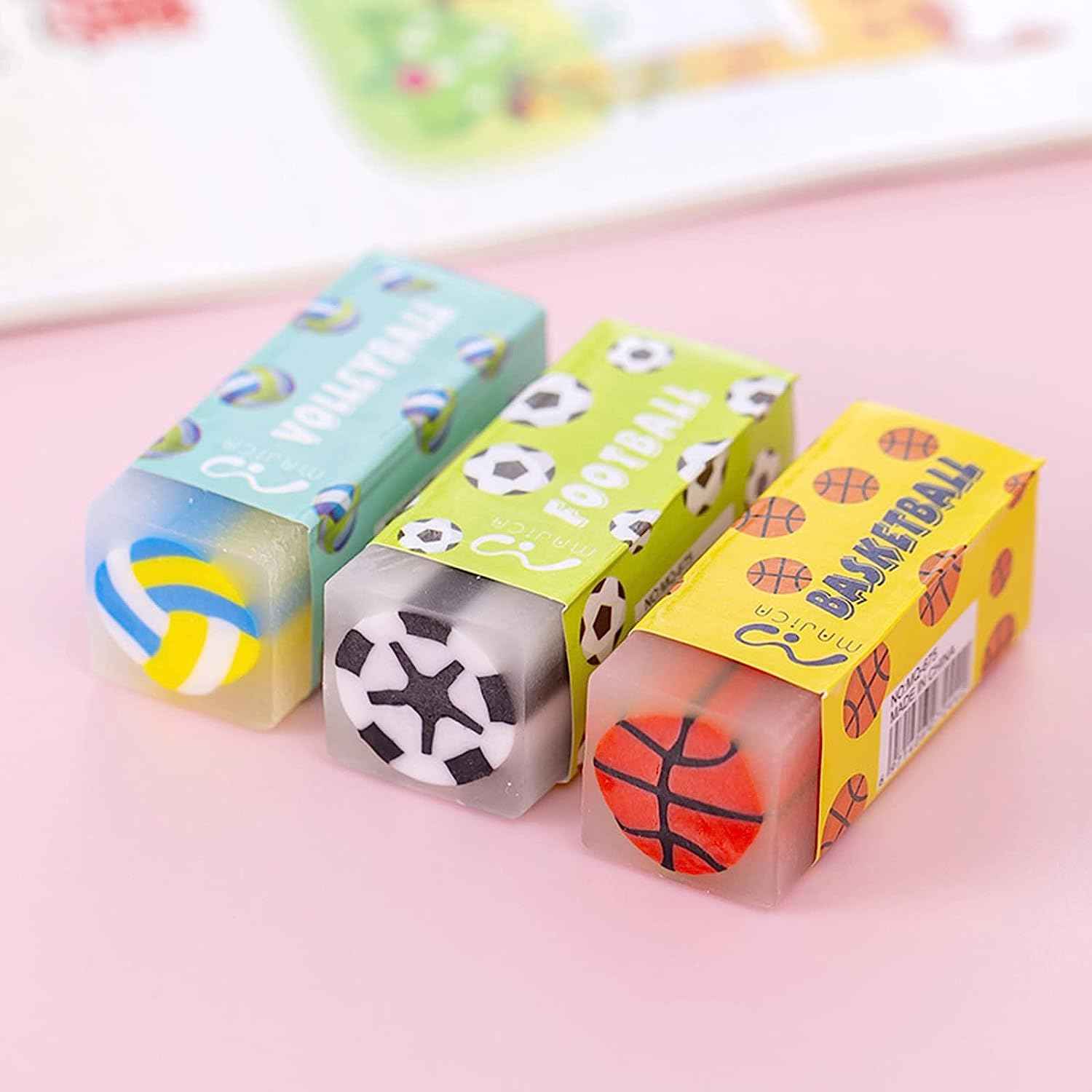 Fruit Ball Dinosaur Sakura Cute Pencil Erasers for Kids 16 Pack - TTpen