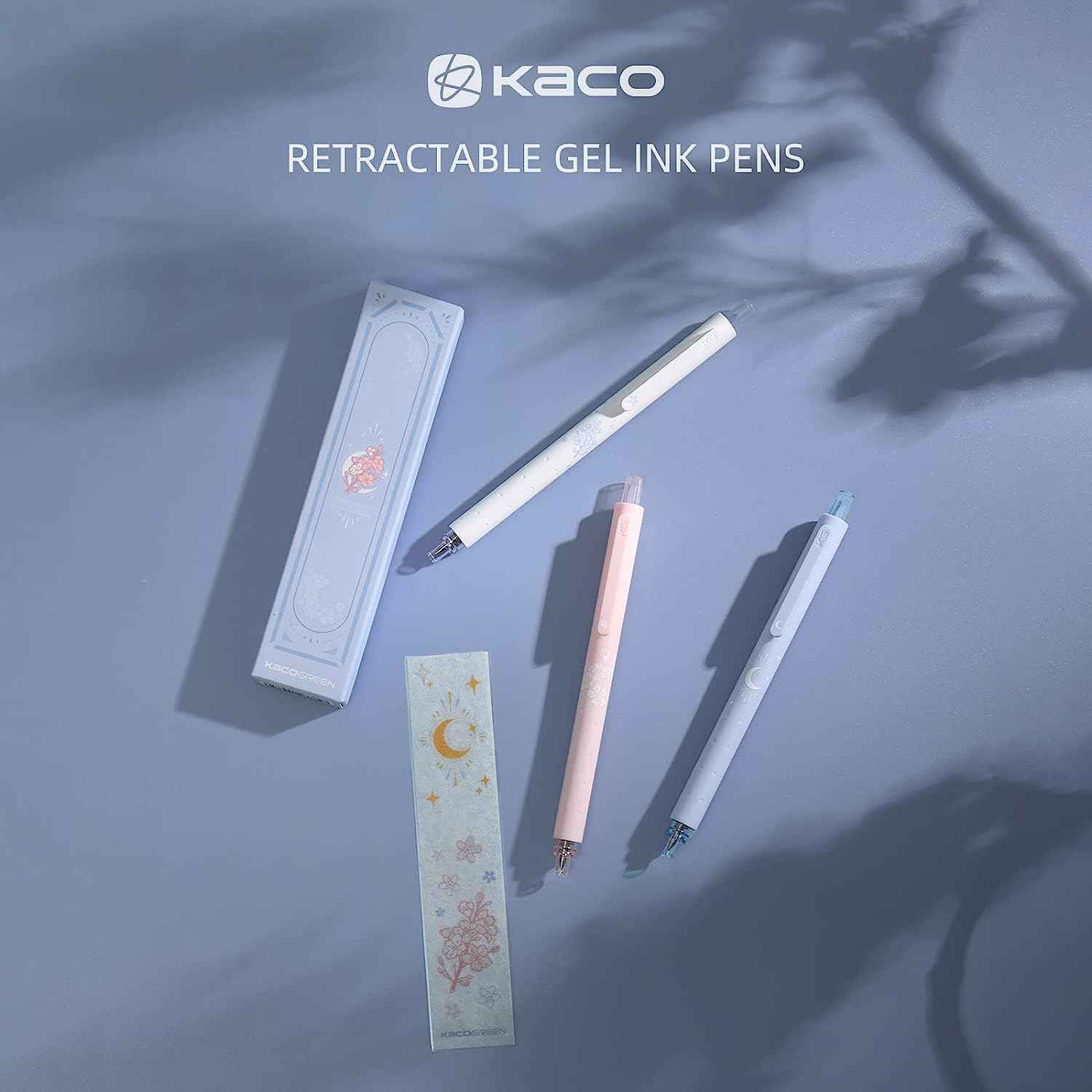 Kaco Rocket Retractable Gel Pens 0.5mm Fine Point 3 Pack - TTpen