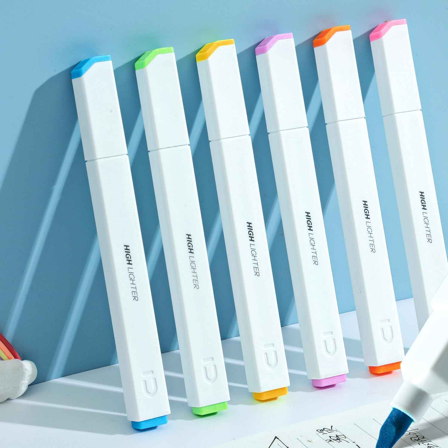 M&G 6Pcs Multicolor No Bleed Dry Quick Chisel Tip Highlighters - TTpen