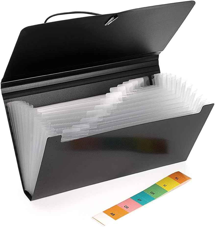 KOBEST 13 Pockets Expanding File Folder for Receipts Coupons Cards - TTpen