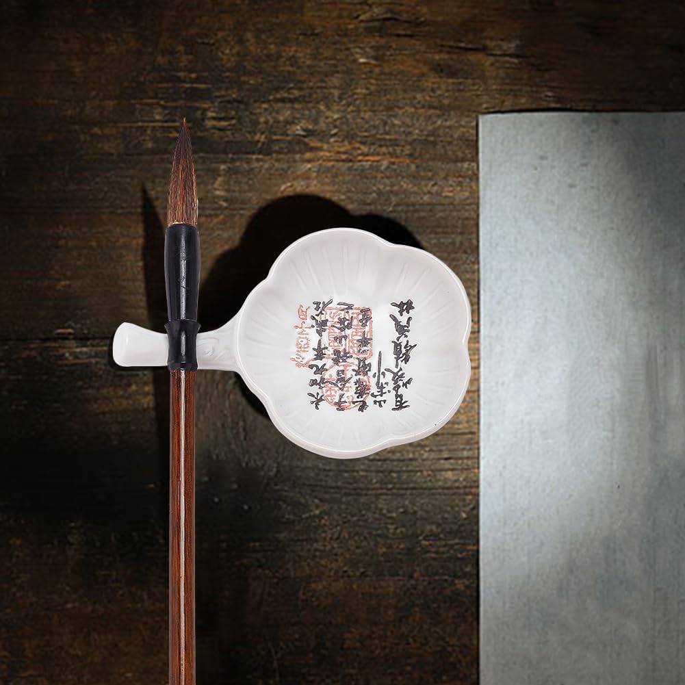 Porcelain Ink Plate Chinese Calligraphy Painting Brush Rest Holder