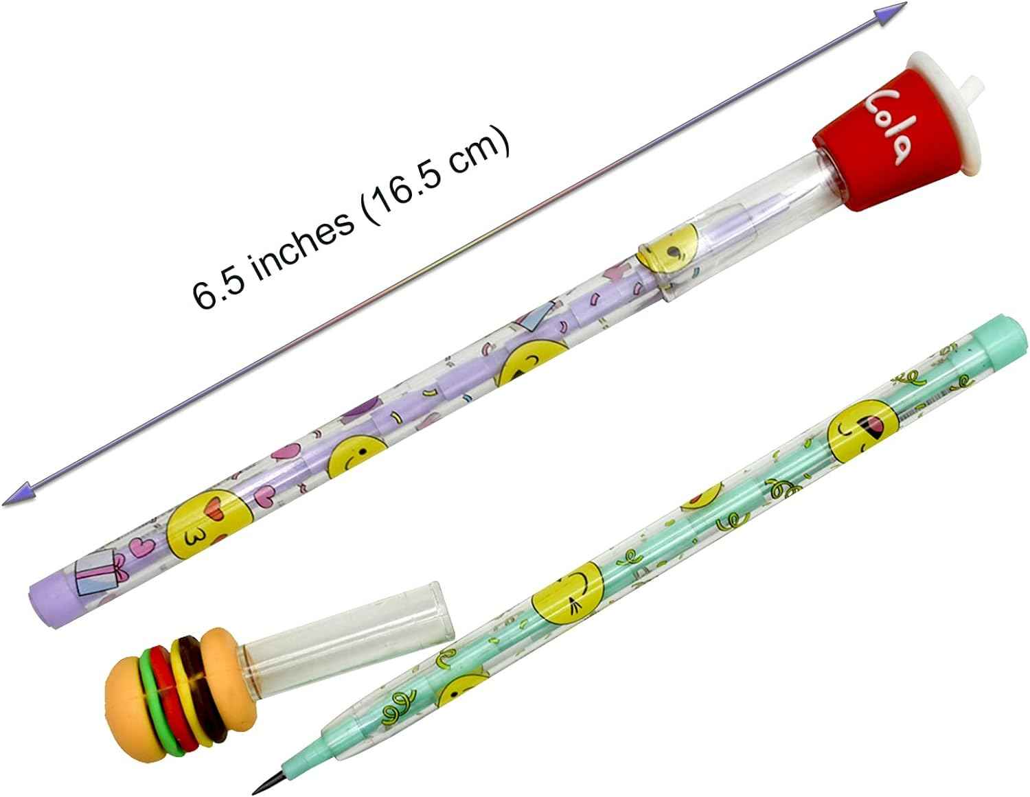 12PCS Food Stackable Pencils Hamburger Ice Cream Cola with 64 Refills - TTpen