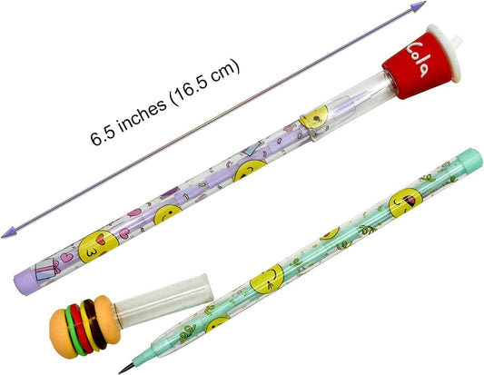 12PCS Food Stackable Pencils Hamburger Ice Cream Cola with 64 Refills - TTpen