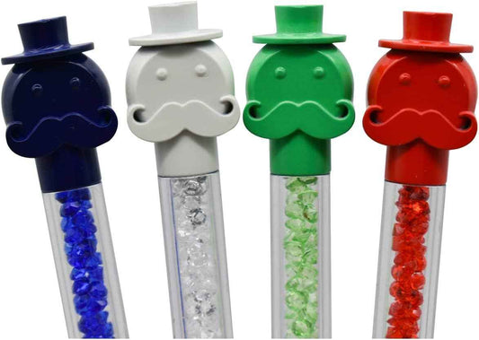 12PCS Fun Mustache Hat Ballpoint Pens Retractable Black Ink - TTpen