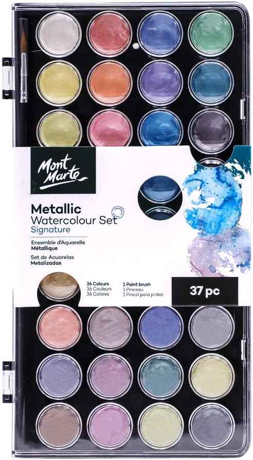 MONT MARTE Signature 36 Metallic Watercolor Set - TTpen