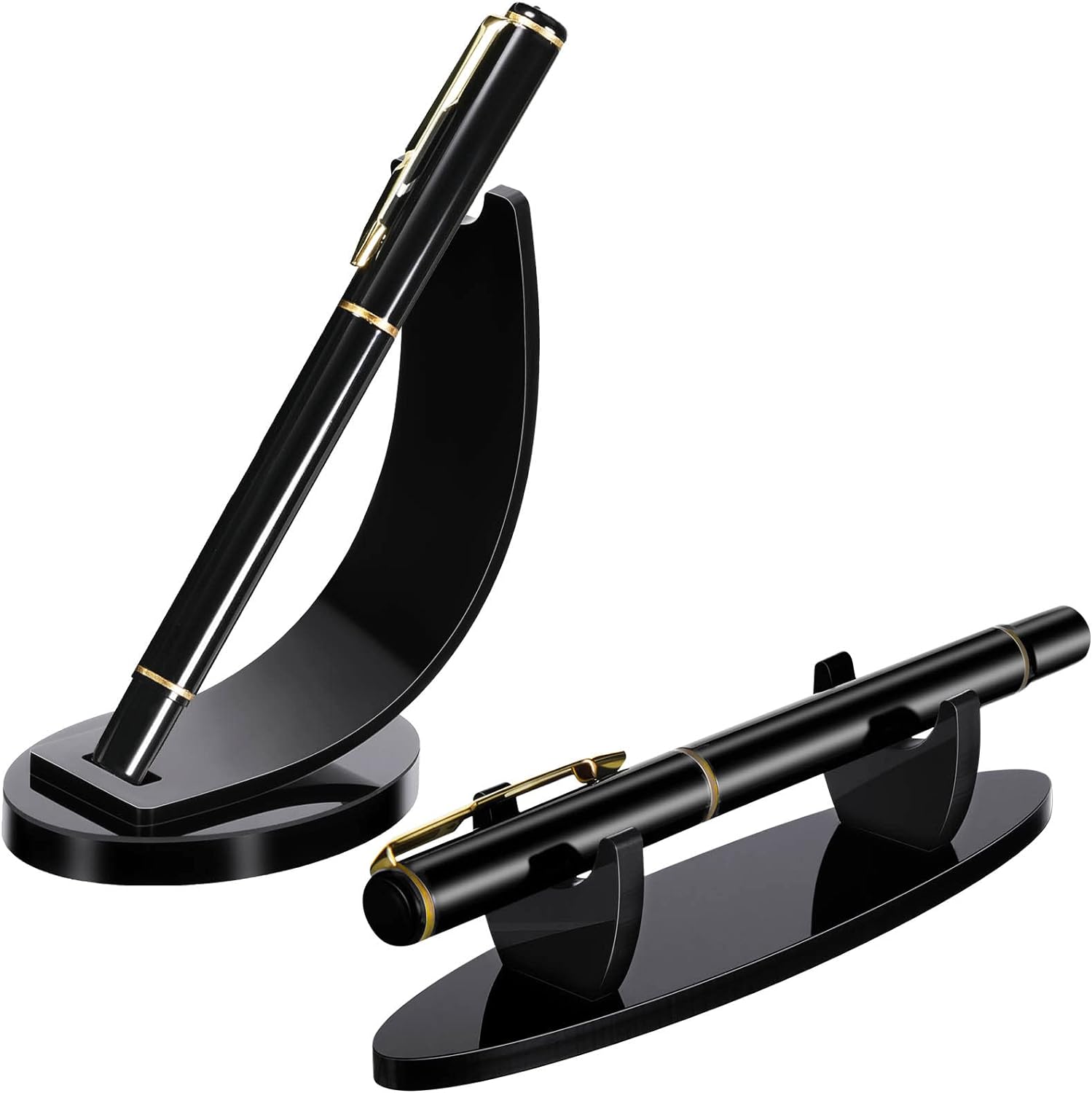 2Pcs Acrylic Pen Holder Pencil Display Stand Black