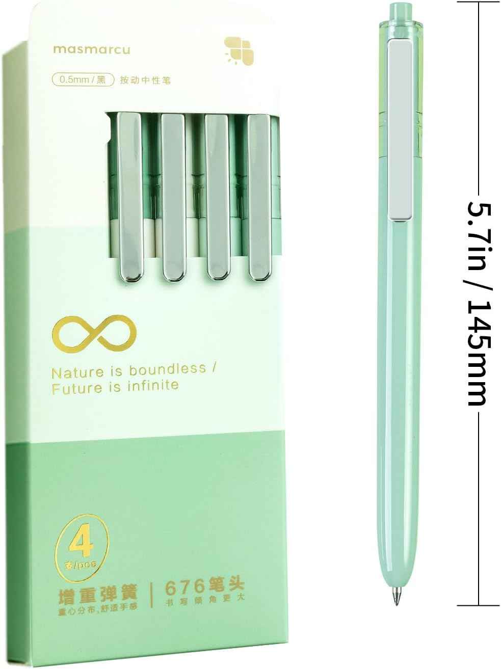 M&G 4Pcs Gel Pens,0.5mm Black Ink Pens Fine Point - TTpen