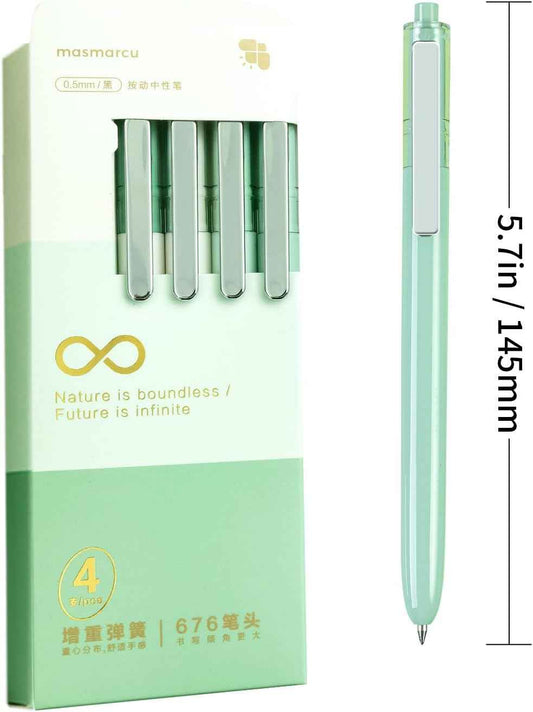 M&G 4Pcs Gel Pens,0.5mm Black Ink Pens Fine Point - TTpen