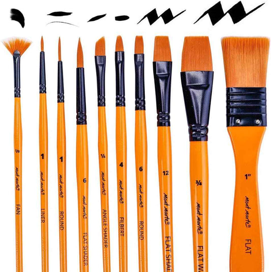 Mont Marte 10pcs Art Paint Brushes Set for Acrylic Painting - TTpen