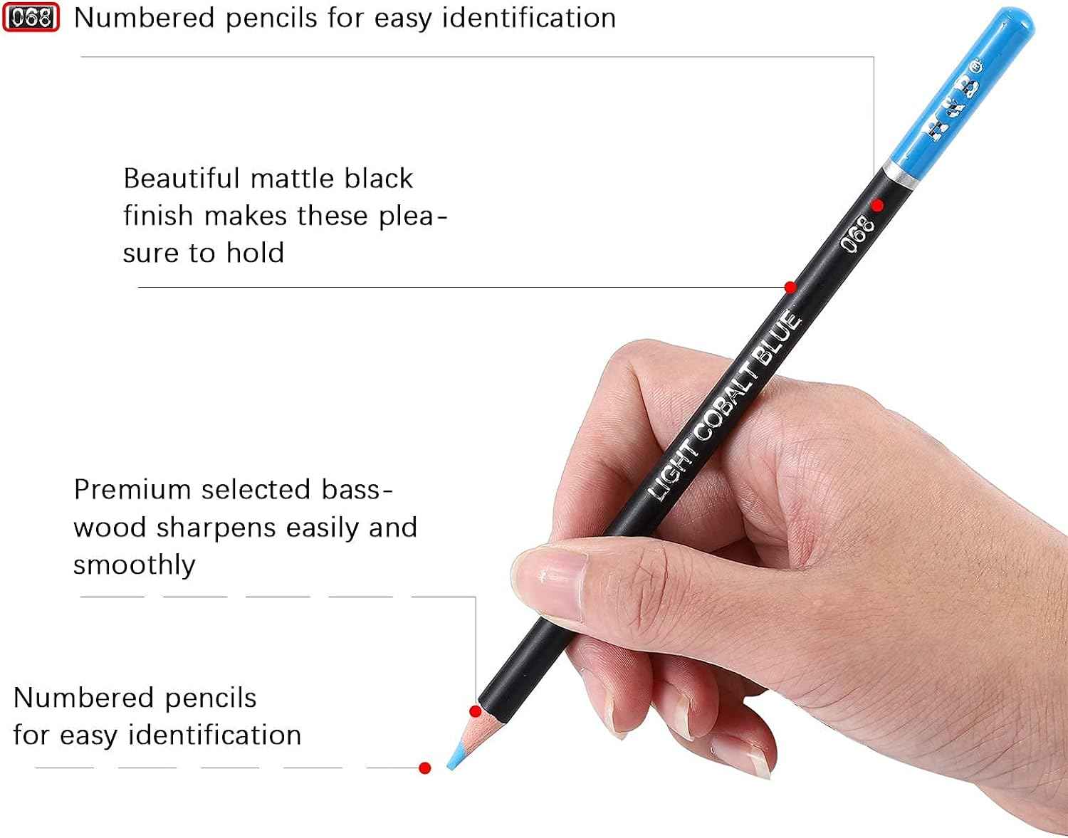 H&B 120 Colored Pencils Kit Oil Based with Zipper Storage Case - TTpen