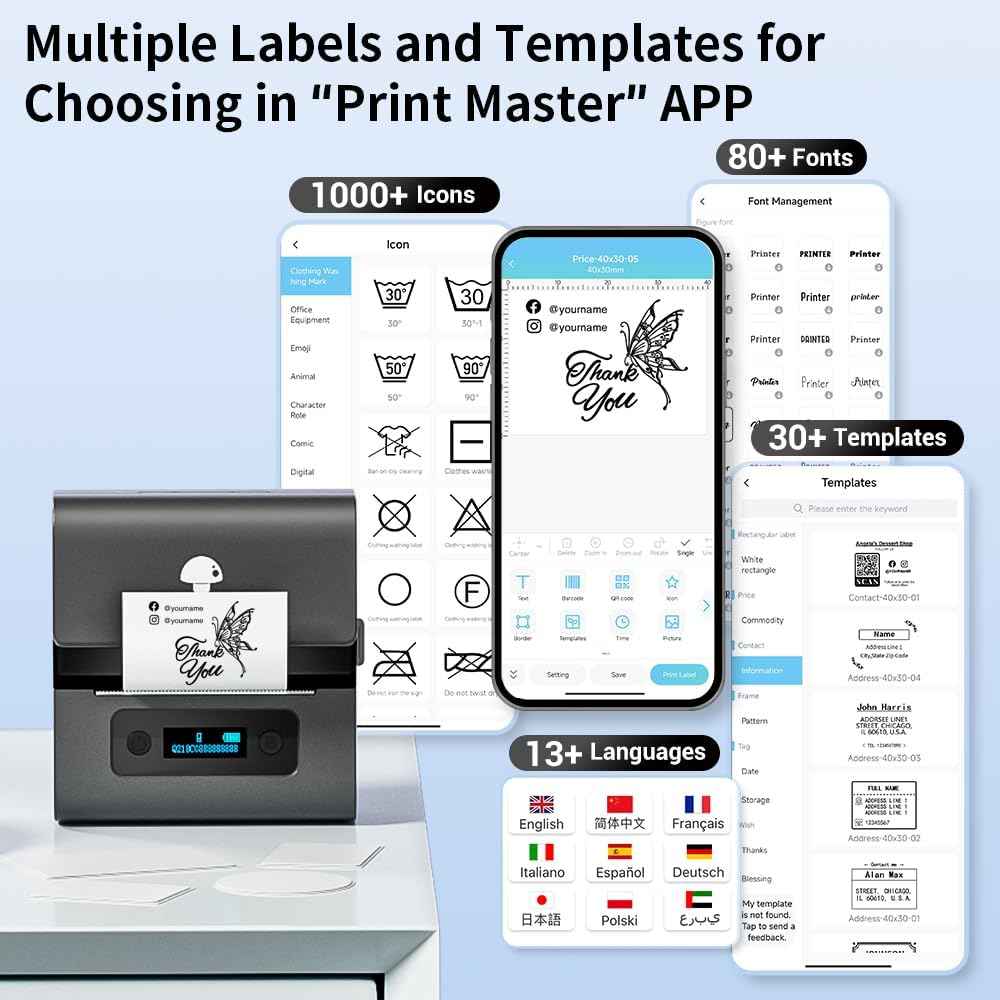 Phomemo M221 Label Makers- 3 Inch Barcode Label Thermal Printer - TTpen