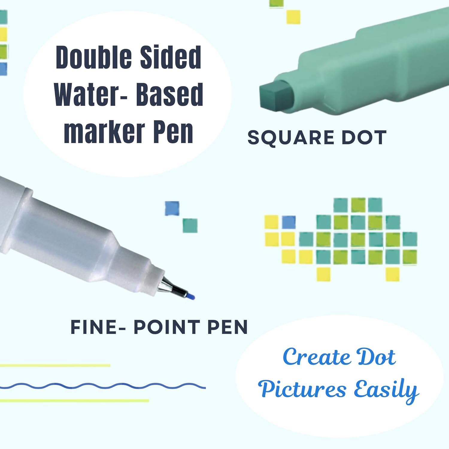 SUN-STAR Dot é Pen Square Dot and Fine- Point Marker Pen