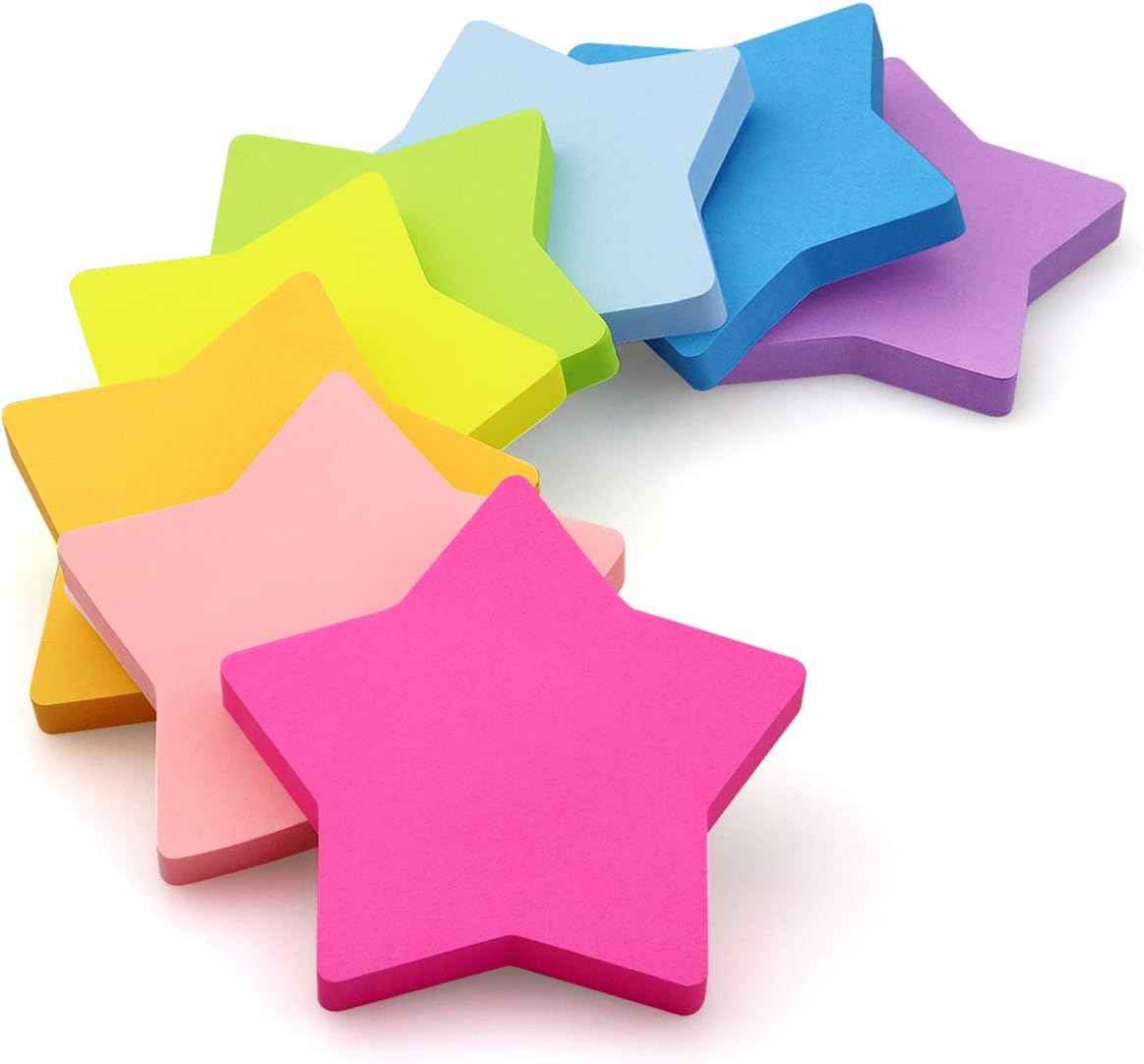 Star Shape Sticky Notes 8 Color 75 Sheets/Pad - TTpen