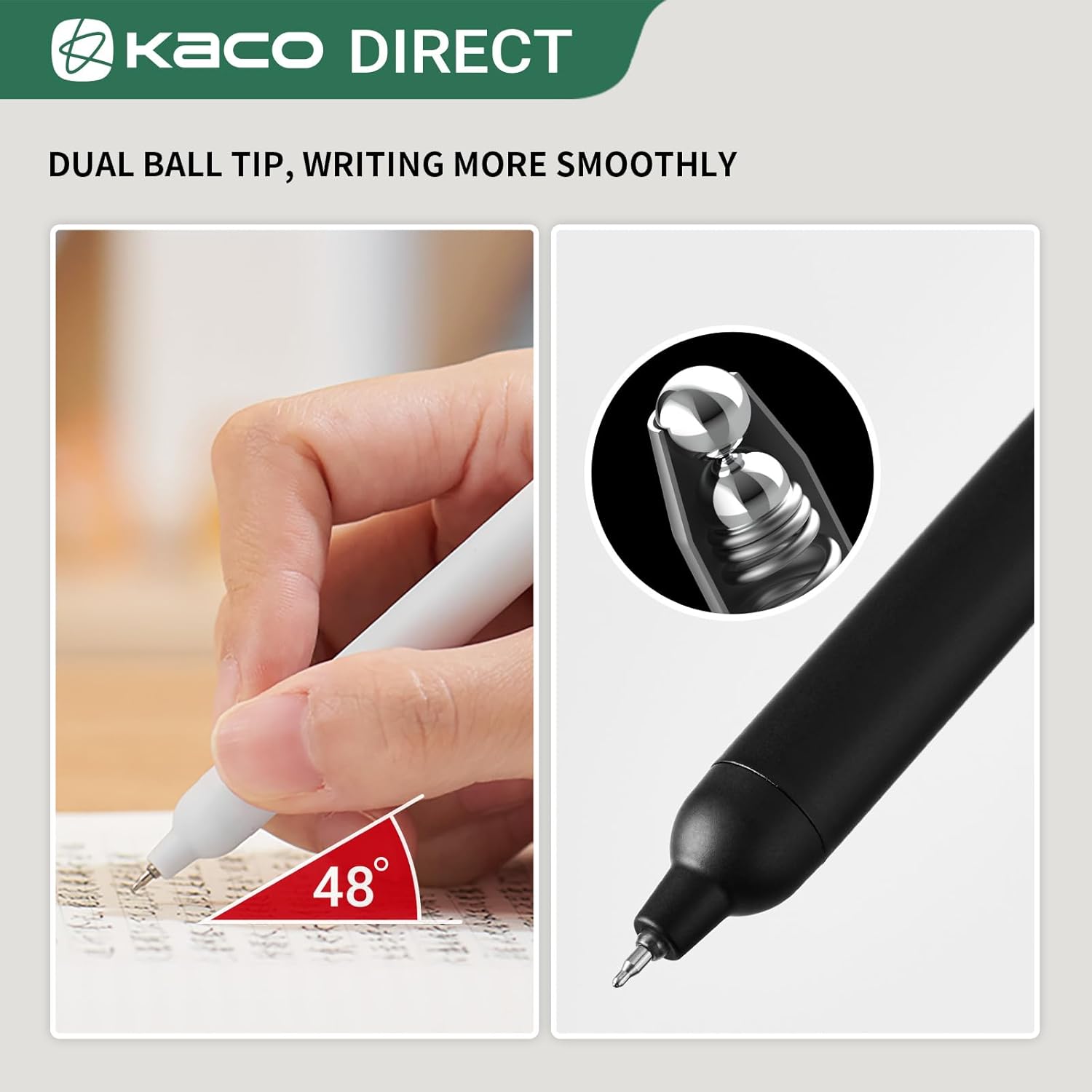 Kaco POPUP Gel Pens 3 Pieces with Extra 3 Refills