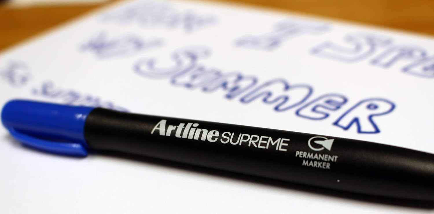 Artline SUPREME PERMANENT MARKER 1.0MM Bullet Nib 4 Pack
