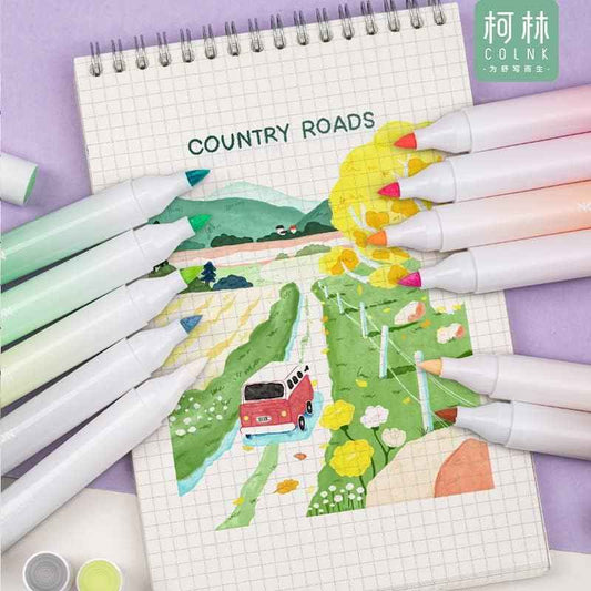 COLNK 16 Colors Acrylic Paint Pens Brush Tip Paint Markers for Rock Painting - TTpen