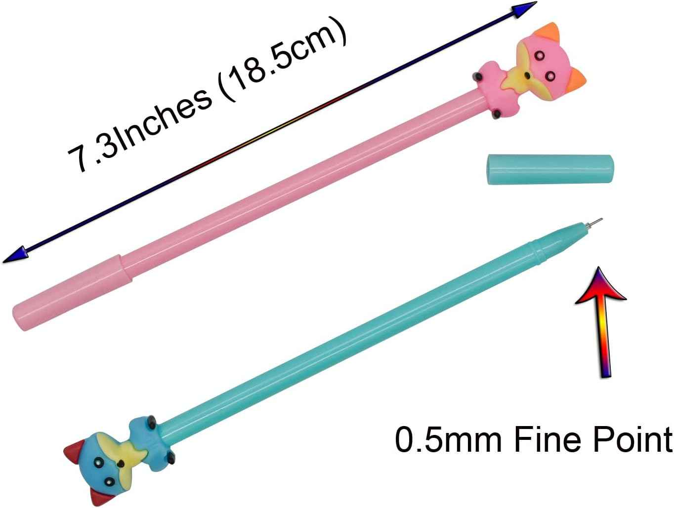 12PCS Kawaii Fox Animal Gel Pen 0.5mm Black Ink For Kids School - TTpen
